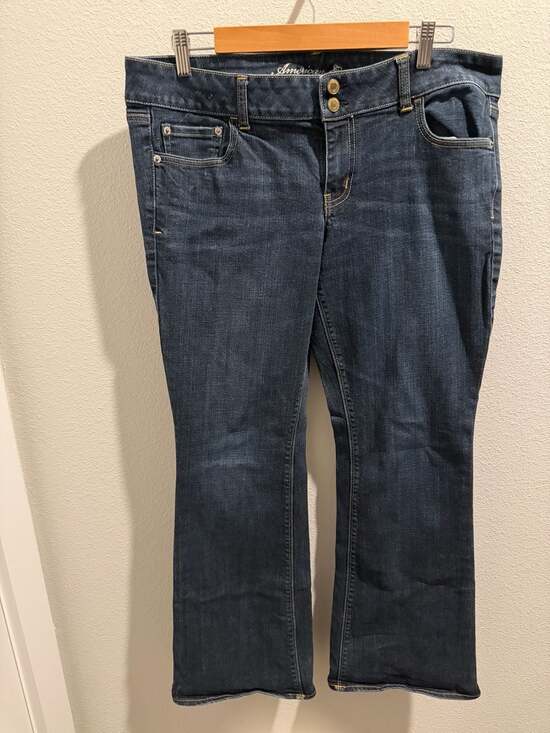 American Eagle Denim - American Eagle Artist Bootcut Jeans Size 16 Regular Dark Wash